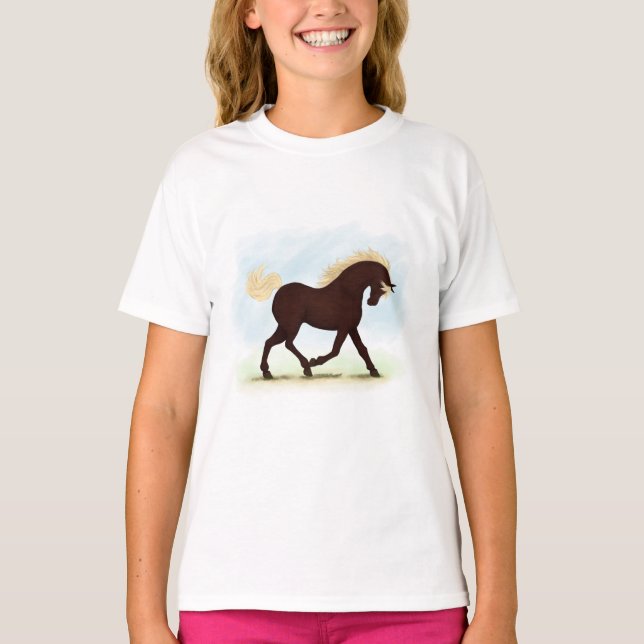 Rocky Mountain Horse Ridning T Shirt (Framsida)