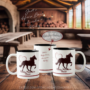 Rocky Mountain Horse Silhouette Heart Två-Tonad Mugg