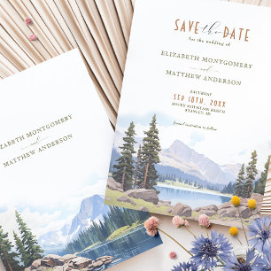 Rocky Mountain Idyll Spara-the-date-inbjudan Inbjudningar