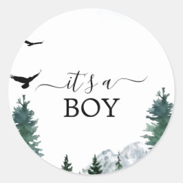 Rocky Mountain It's A Boy Baby Shower-dekal Runt Klistermärke