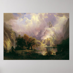Rocky Mountain liggande av Albert Bierstadt, 1870 Poster