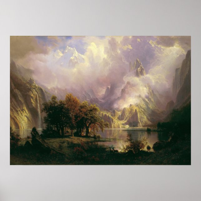 Rocky Mountain liggande av Albert Bierstadt, 1870 Poster (Framsidan)