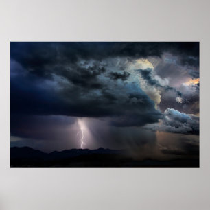 Rocky Mountain Lightning Storm Poster