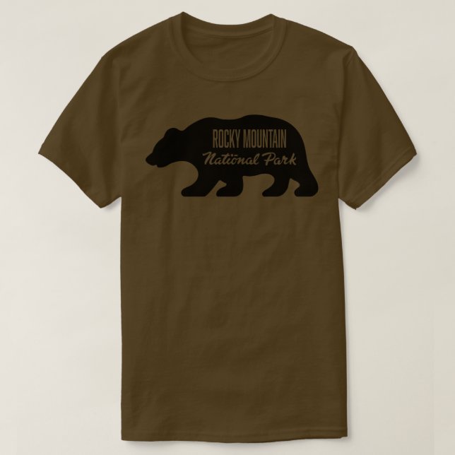 Rocky Mountain National Park Bear Black T Shirt (Design framsida)