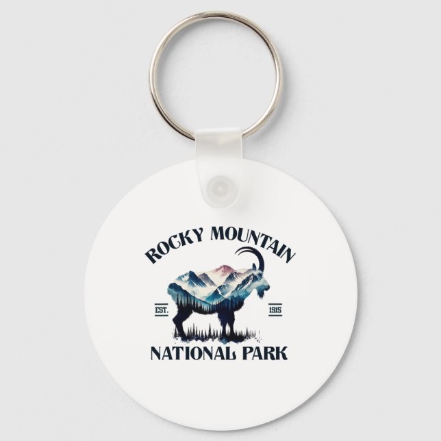 Rocky Mountain National Park Bergsget Camping Nyckelring (Framsida)