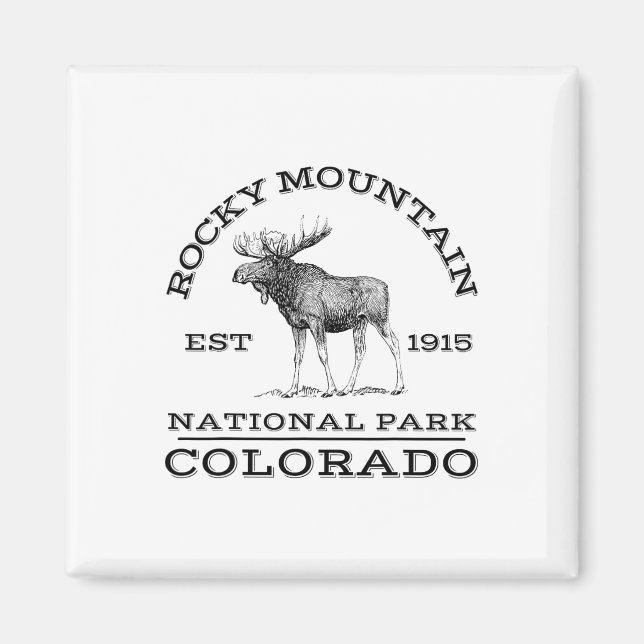 Rocky Mountain National Park Colorado Älg Vandring Magnet (Framsidan)