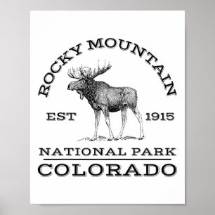 Rocky Mountain National Park Colorado Älg Vandring Poster