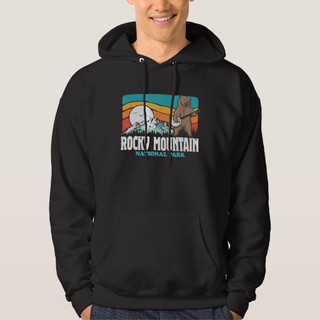 Rocky Mountain National Park Colorado Banjo Bear Hoodie (Framsida)