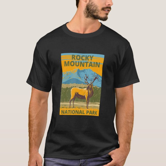 Rocky Mountain National Park Colorado Elk souvenir T Shirt (Framsida)