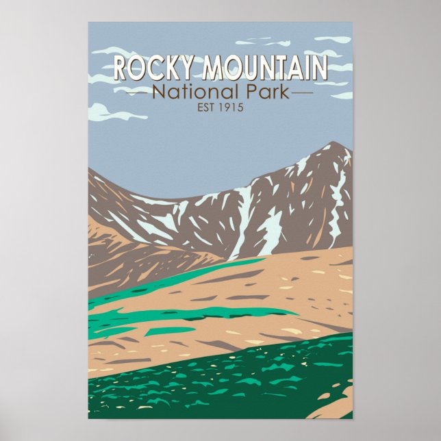 Rocky Mountain National Park Colorado Grays-toppen Poster (Framsidan)