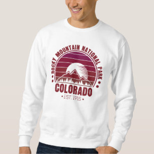 Rocky Mountain National Park Colorado Retro Lång Ärmad Tröja