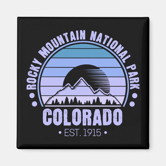 Rocky Mountain National Park Colorado Retro Magnet (Framsidan)