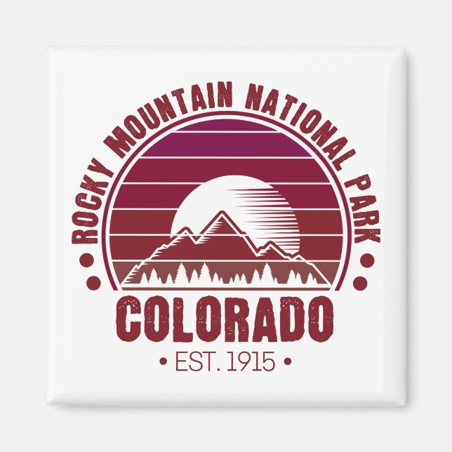 Rocky Mountain National Park Colorado Retro Magnet (Framsidan)