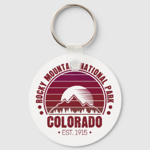 Rocky Mountain National Park Colorado Retro Nyckelring