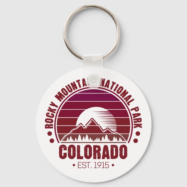 Rocky Mountain National Park Colorado Retro Nyckelring (Framsida)