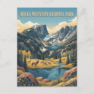 Rocky Mountain National Park Colorado Retro Resa Vykort
