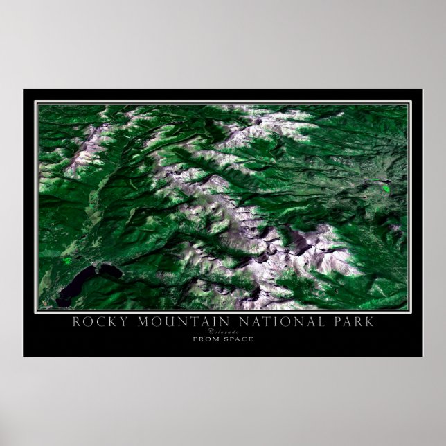 Rocky Mountain National Park Colorado Satellite Poster (Framsidan)