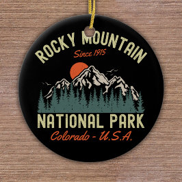 Rocky Mountain National Park Est 1915 Julgransprydnad Keramik