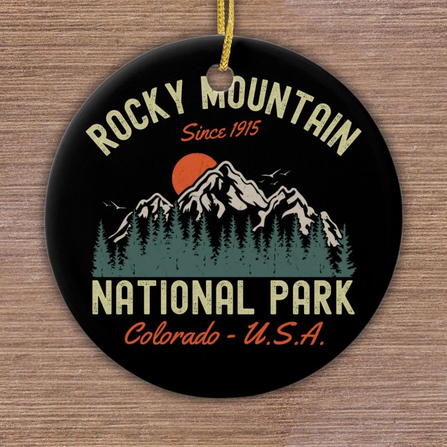 Rocky Mountain National Park Est 1915 Julgransprydnad Keramik (Skapare uppladdad)