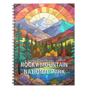Rocky Mountain National Park Faux Stached Glass Anteckningsbok