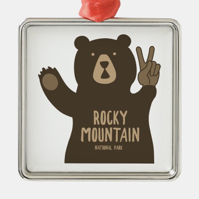 Rocky Mountain National Park Fredbear Julgransprydnad Metall (Framsidan)