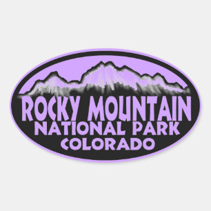 Rocky Mountain National Park lila oval-klistermärk Ovalt Klistermärke