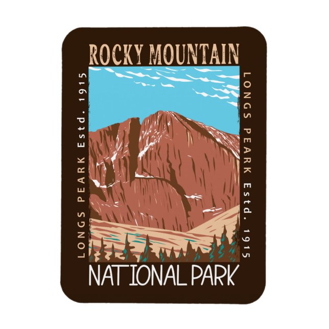 Rocky Mountain National Park Longs har högsta prio Magnet (Vertikal)