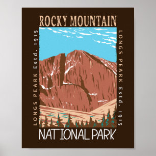 Rocky Mountain National Park Longs har högsta prio Poster
