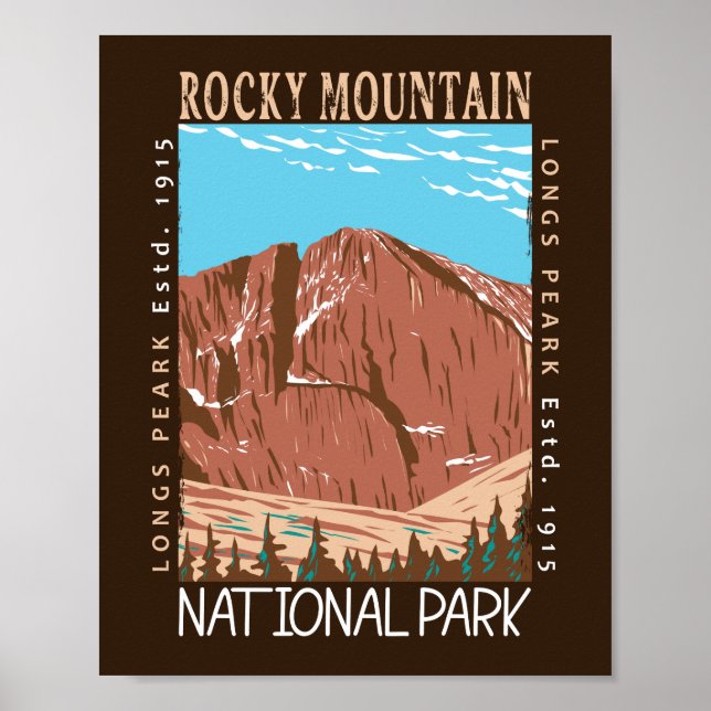 Rocky Mountain National Park Longs har högsta prio Poster (Framsidan)