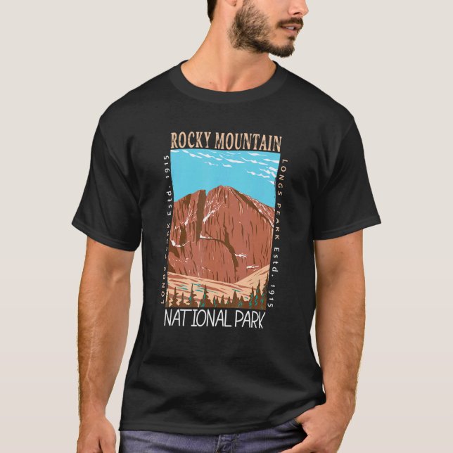 Rocky Mountain National Park Longs har högsta prio T Shirt (Framsida)