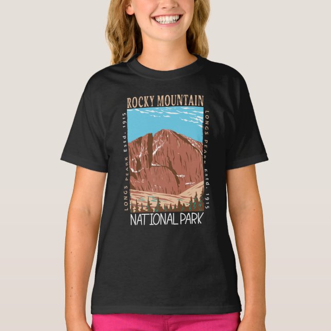 Rocky Mountain National Park Longs har högsta prio T Shirt (Framsida)