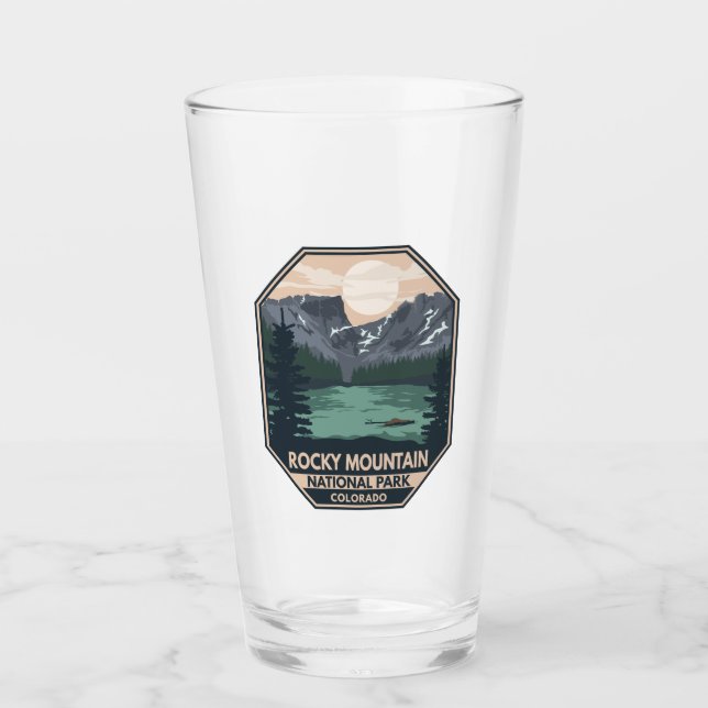 Rocky Mountain National Park Minimal Retro Emblem Glaskopp (Framsida)