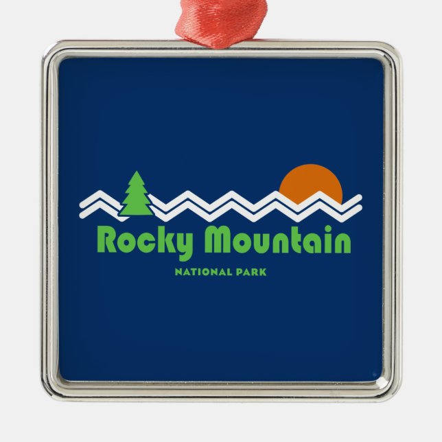 Rocky Mountain National Park Retro Julgransprydnad Metall (Framsidan)