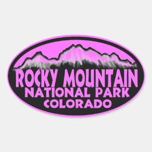 Rocky Mountain National Park rosa oval-klistermärk Ovalt Klistermärke