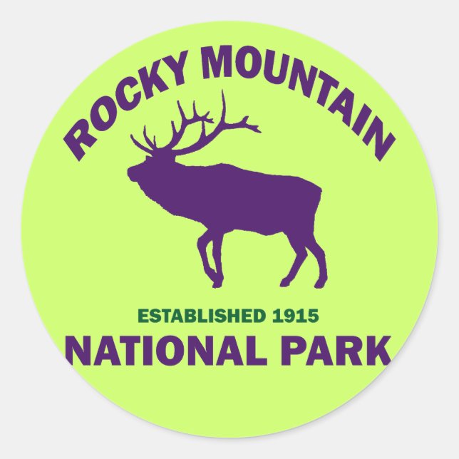 ROCKY MOUNTAIN NATIONAL PARK RUNT KLISTERMÄRKE (Framsida)