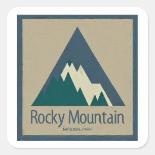 Rocky Mountain National Park Rustic Fyrkantigt Klistermärke