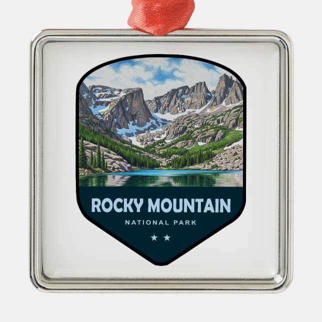 Rocky Mountain National Park Shield Julgransprydnad Metall (Framsidan)