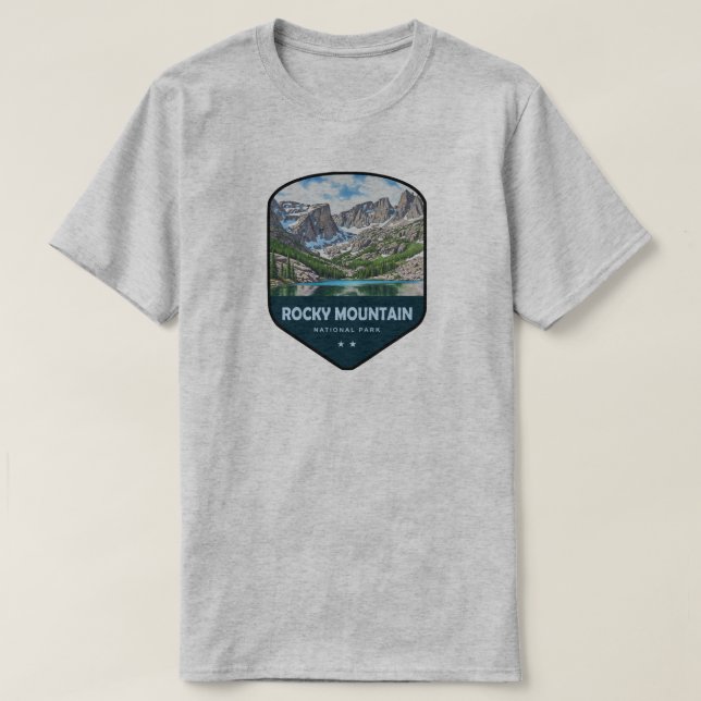 Rocky Mountain National Park-sköld T Shirt (Design framsida)