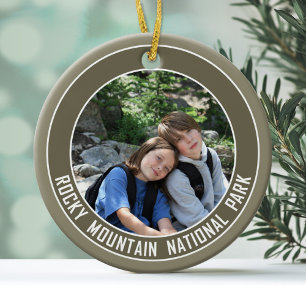 Rocky Mountain National Park Souvenir Photo Julgransprydnad Keramik