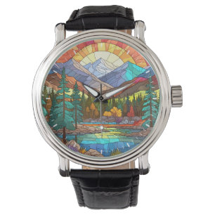 Rocky Mountain National Park Stached Glass Rockies Armbandsur