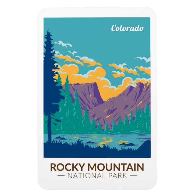 Rocky Mountain National Park Teton Range Travel Magnet (Vertikal)