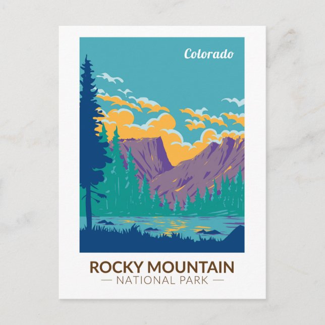 Rocky Mountain National Park Teton Range Travel Vykort (Framsida)