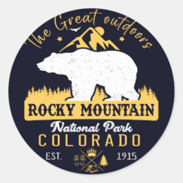 Rocky Mountain National Park Vintage Souvenirs Runt Klistermärke