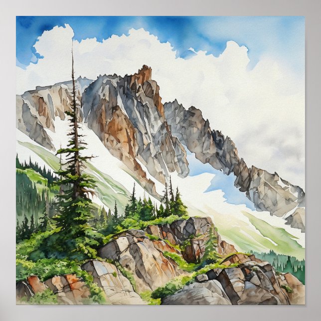 Rocky Mountain National Park Watercolor Poster (Framsidan)