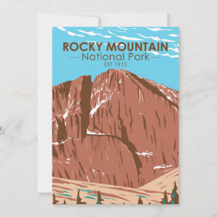 Rocky Mountain nationalpark Colorado Longs-toppen Julkort