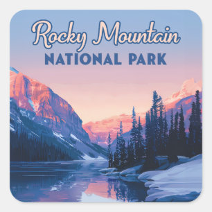 Rocky Mountain nationalpark Colorado Mountains Fyrkantigt Klistermärke
