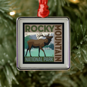 Rocky Mountain nationalpark Elk Julgransprydnad Metall