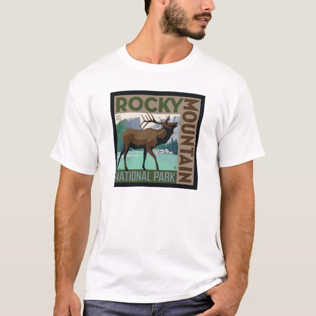Rocky Mountain nationalpark | Elk T Shirt (Framsida)