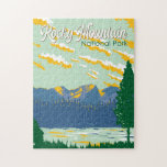 Rocky Mountain nationalpark Illustration Travel Pussel<br><div class="desc">Konstruktion för vektorgrafik för Rocky Mountain. Parken är känd för Trail Ridge Road och Gamla Fall River Road,  som passerar aspen träd och floder.</div>