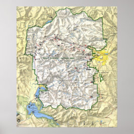 Rocky Mountain nationalpark Karta Poster